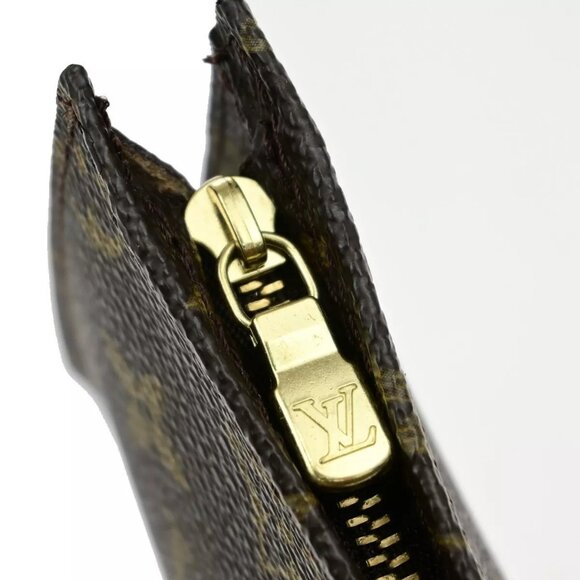 LOUIS VUITTON Logo BUCKET PM Pouch Bag Monogram Leather Brown France 60EE074 - Picture 4 of 13
